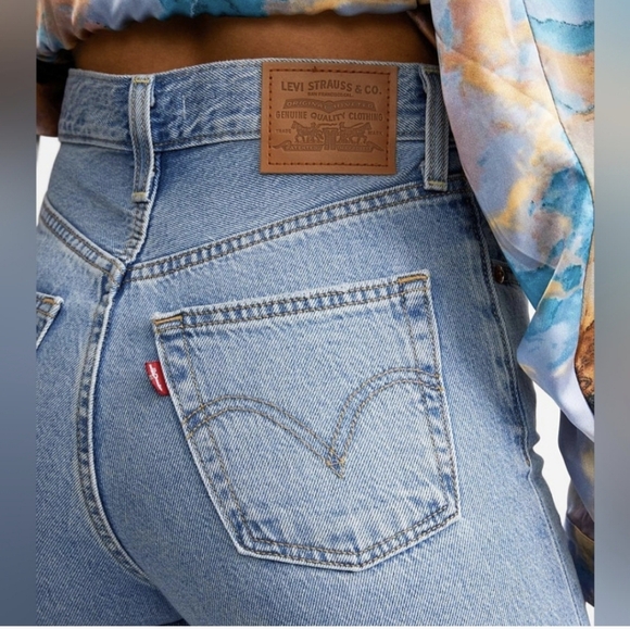 Levi's Ribcage Straight Jeans Hang Up Sz 27 - Picture 11 of 16